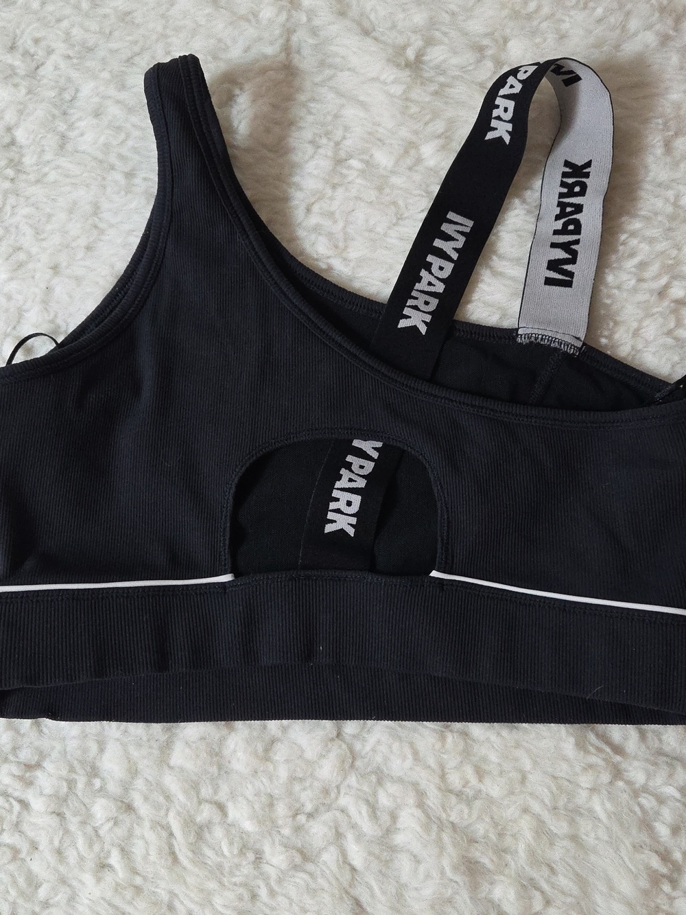 Beyonce Ivy Park Asymmetric Ribbed Crop Tank Top - Picture 4 of 8